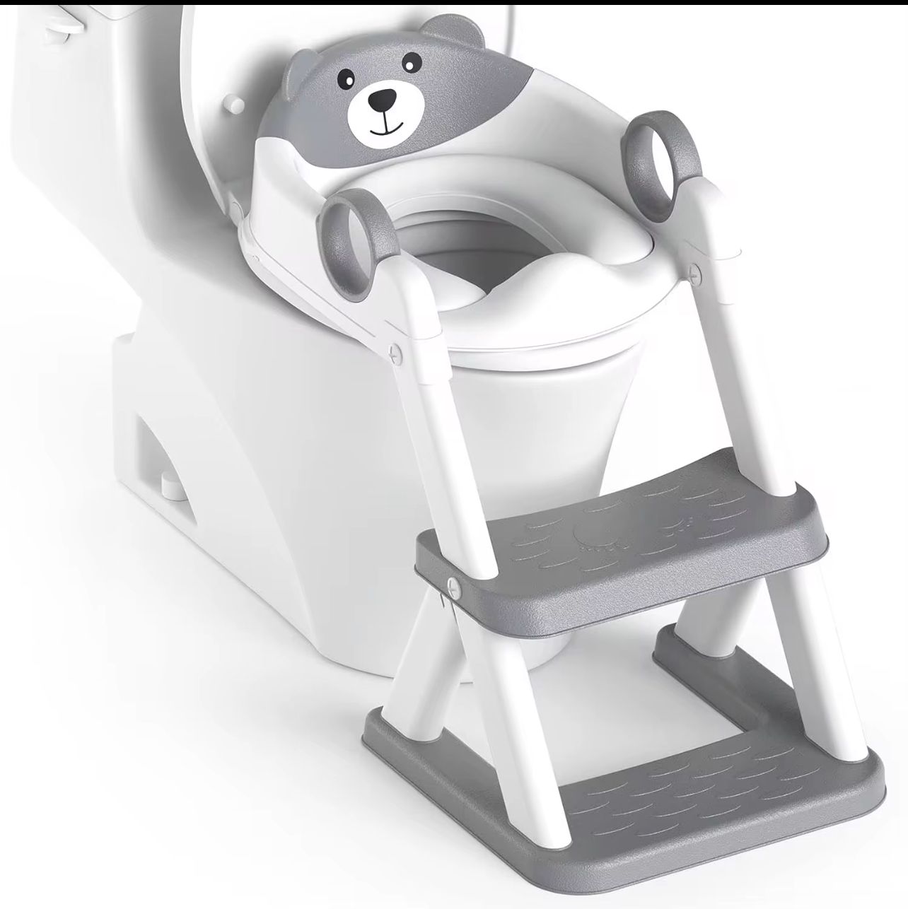 Upgraded 2-in-1 Kids' Potty Training / Toilet Training Seat & Step Stool: Convenient, Compact, and Kid-Friendly Design