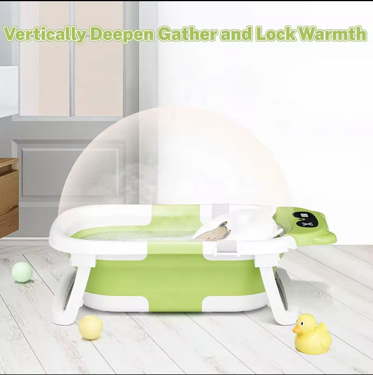 Portable Multifunctional Folding Baby Bathtub with Soft Cushion