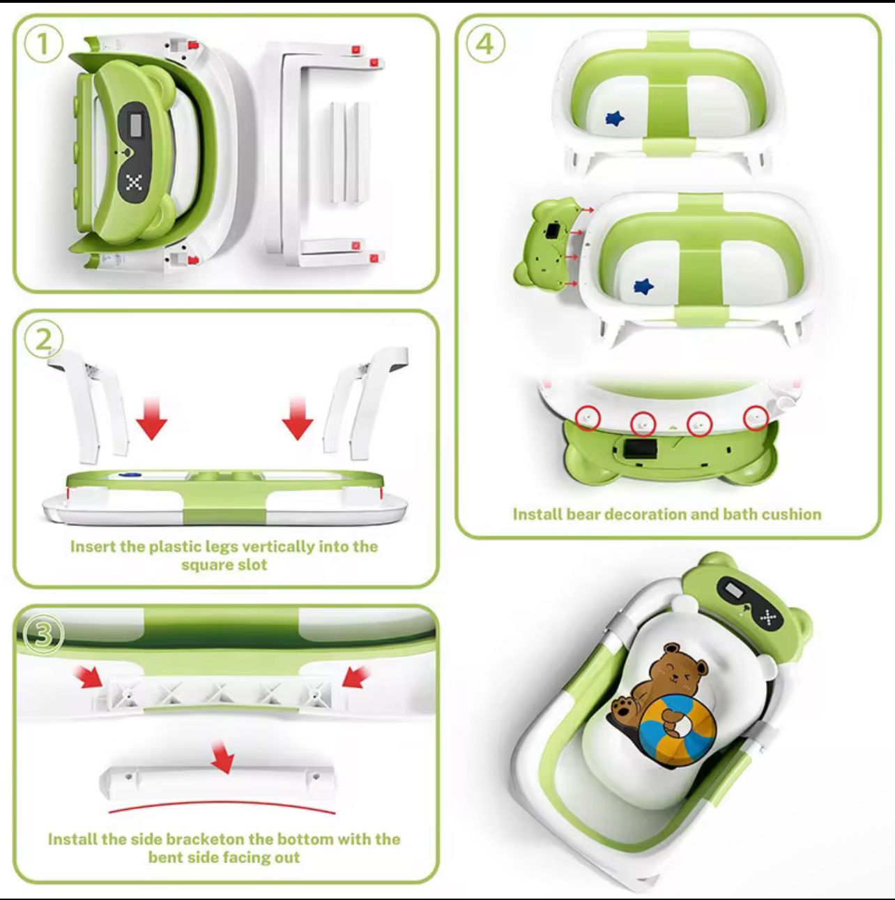 Portable Multifunctional Folding Baby Bathtub with Soft Cushion