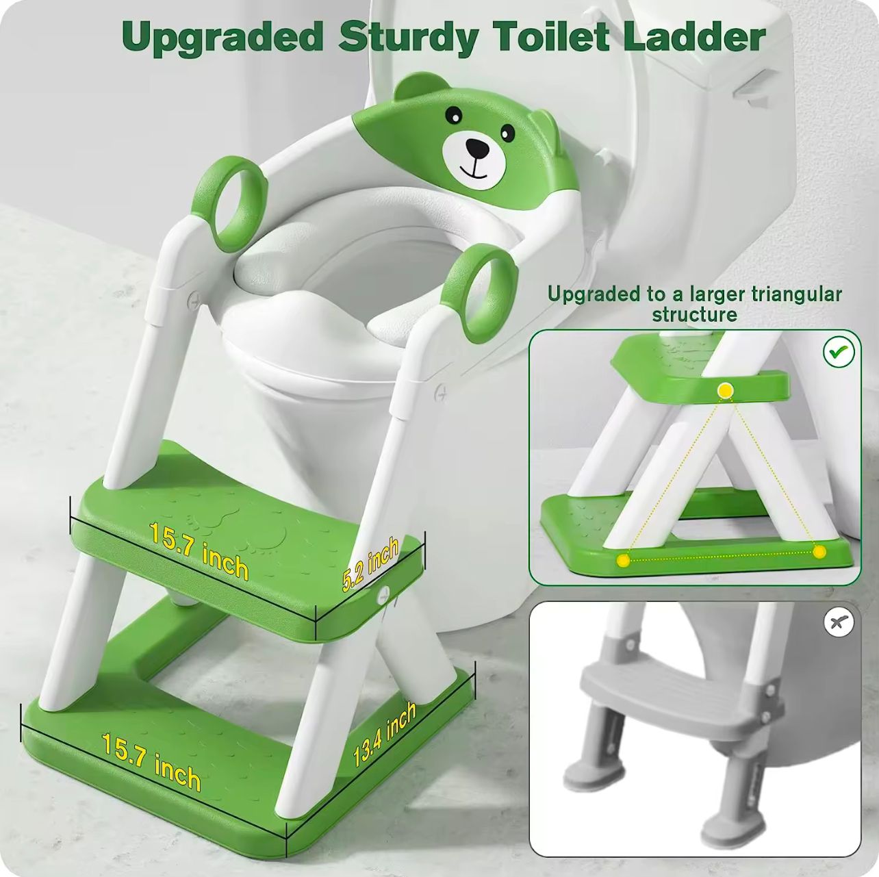 Upgraded 2-in-1 Kids' Potty Training / Toilet Training Seat & Step Stool: Convenient, Compact, and Kid-Friendly Design