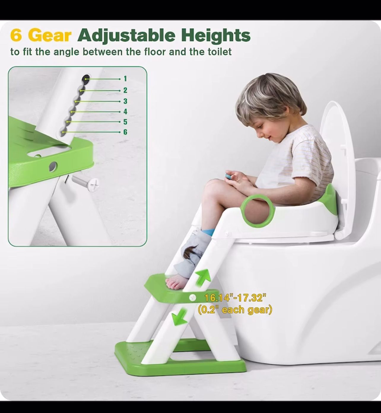 Upgraded 2-in-1 Kids' Potty Training / Toilet Training Seat & Step Stool: Convenient, Compact, and Kid-Friendly Design